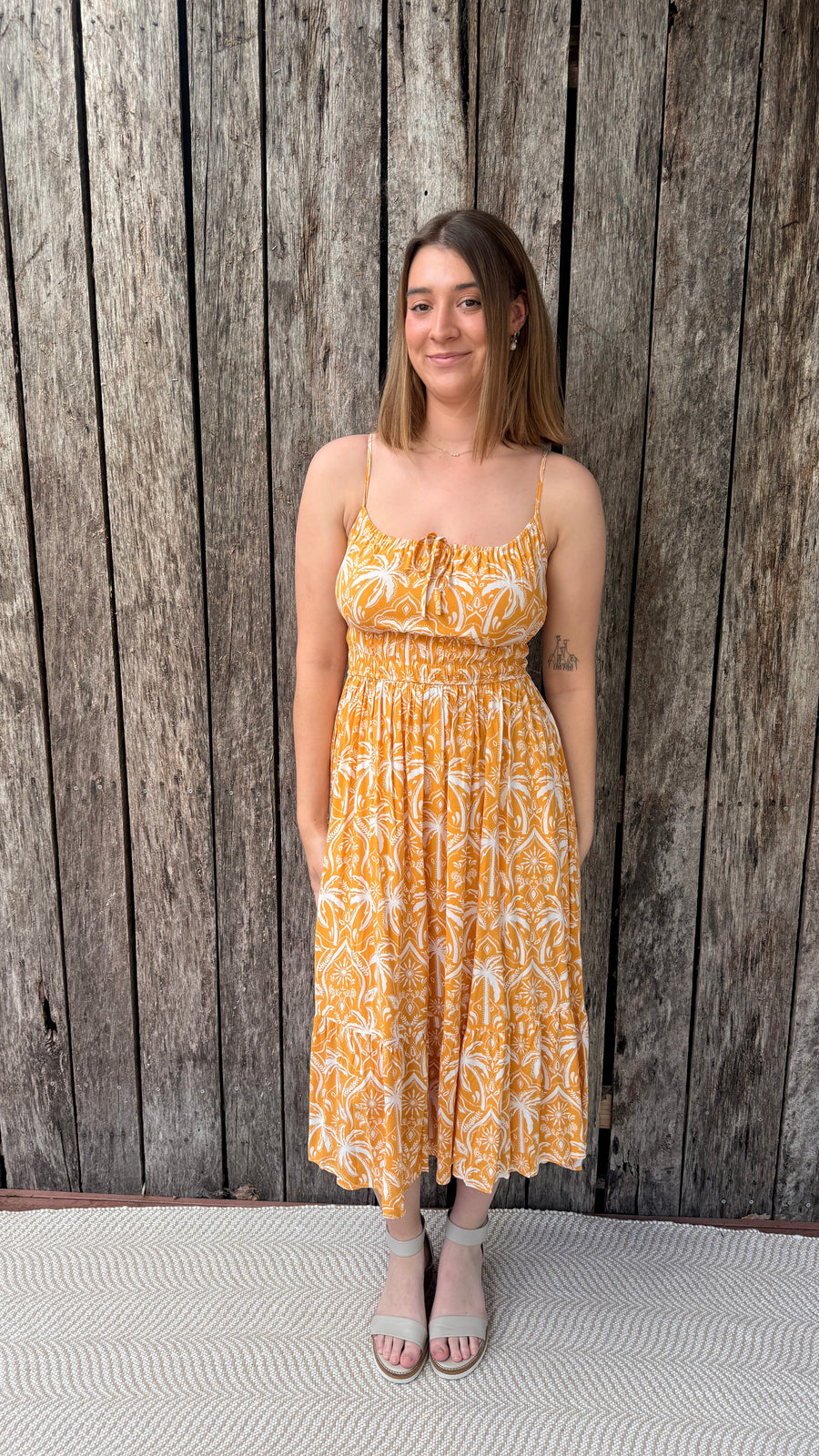 Sunset Palms Midi Dress