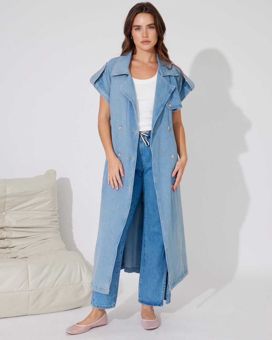 Longline Denim Vest